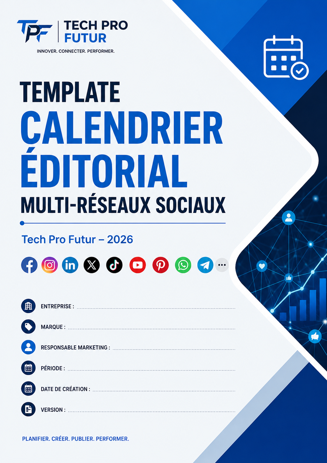 Template Calendrier ÉditoriaL Multi-Réseaux Sociaux